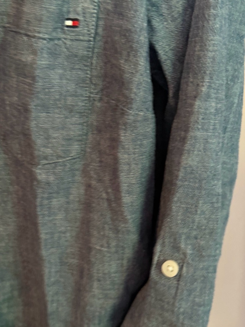 Tommy Hilfiger Blue 100% Cotton Button Down Shirt Size 6 - Picture 6 of 8